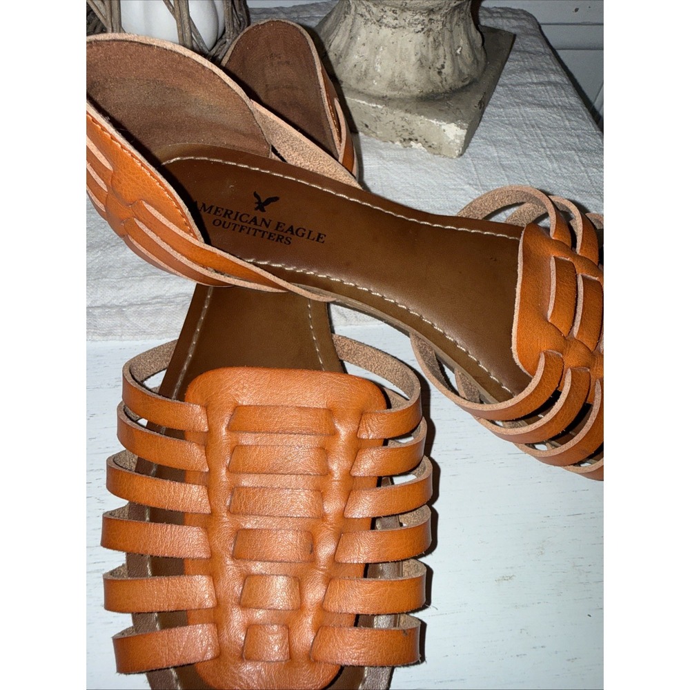American Eagle Women's Woven Leather Sandals Size 9 - Picture 2 of 6